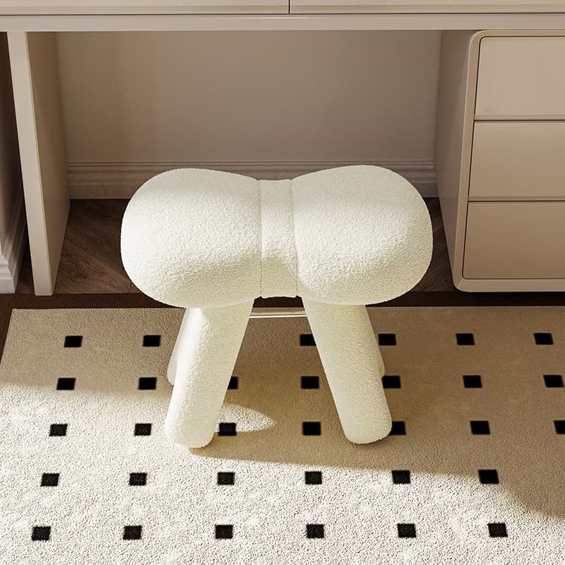 Cream-Style Makeup Chair for Girls' Bedroom, Dressing Table Chair, Light Luxury, High-End, Internet-Famous, Bow-Knot, Manicure Customer Stool