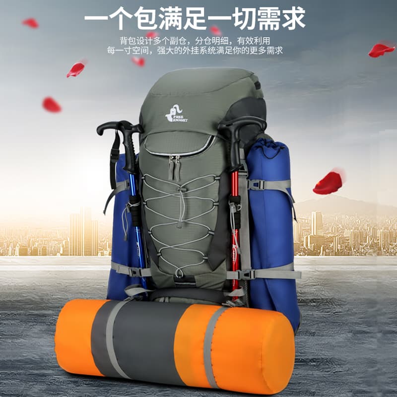Mountaineering Bag Large Capacity Outdoor Backpack Hiking Camping Backpack 75 Liters Heavy-Duty Outdoor Bag Travel Mountaineering Bag