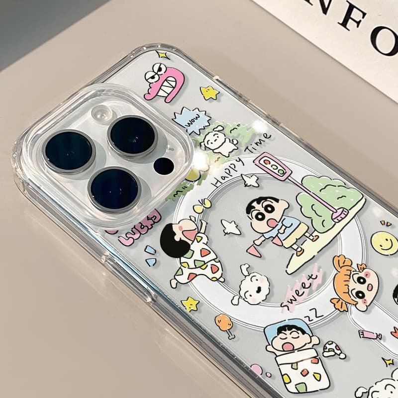 Holiday Xiaoxin Compatible with Apple 15 Magnetic Cartoon Transparent Phone Case for iPhone 12, Cute iPhone 13, Cute 13 Pro, Apple 11 Creative Cute Protective Case, Anti-Drop 15 Pro Max Full Coverage Fun