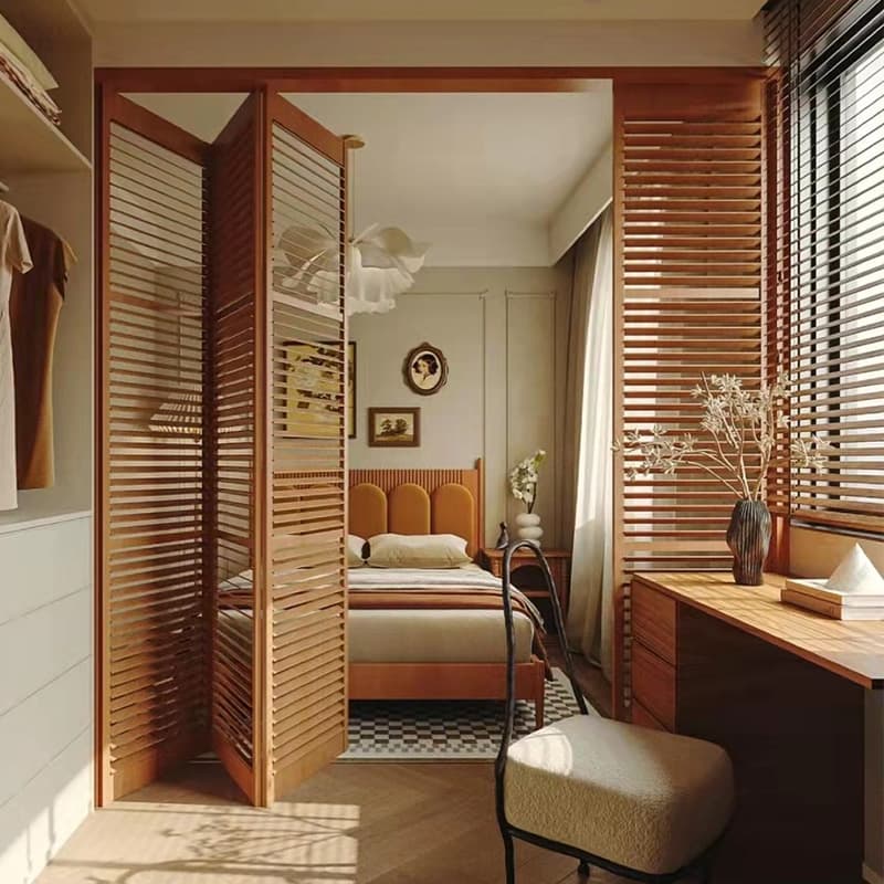 Shutter Door Bedroom Door Cabinet Door Bathroom Window Privacy Solid Wood Simple Shutter Door Shutter Partition Folding Door
