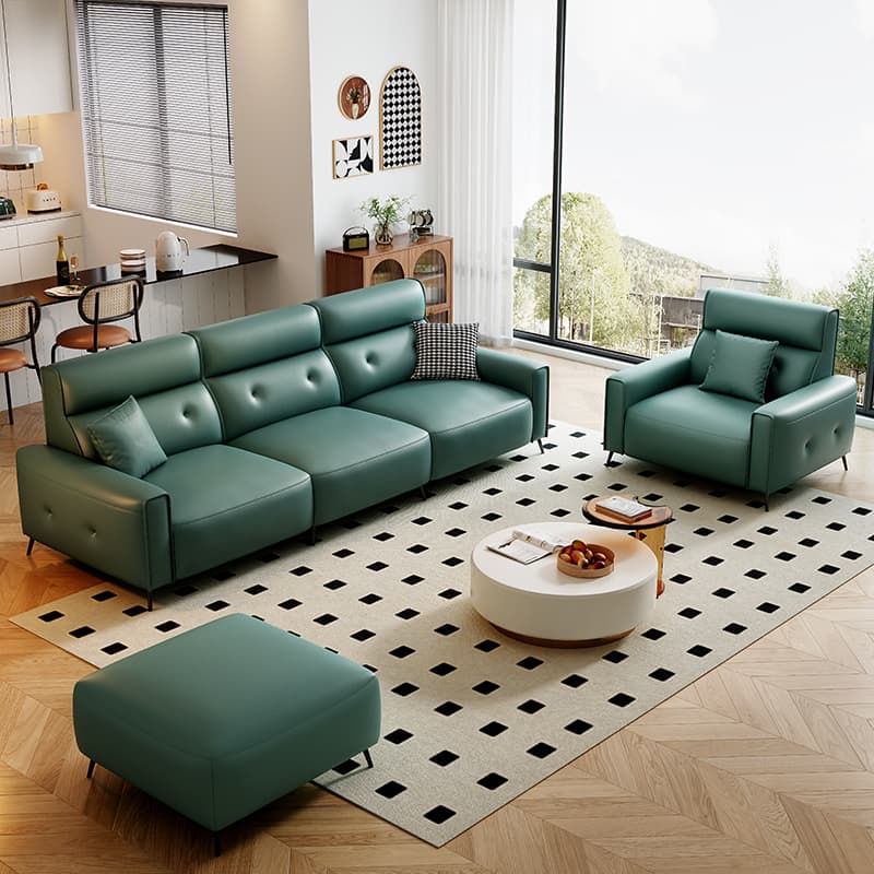 Accessible Luxury Electric Functional Leather Sofa Living Room Modern Minimalist Three-person First-class Space Capsule First-layer Leather Sofa