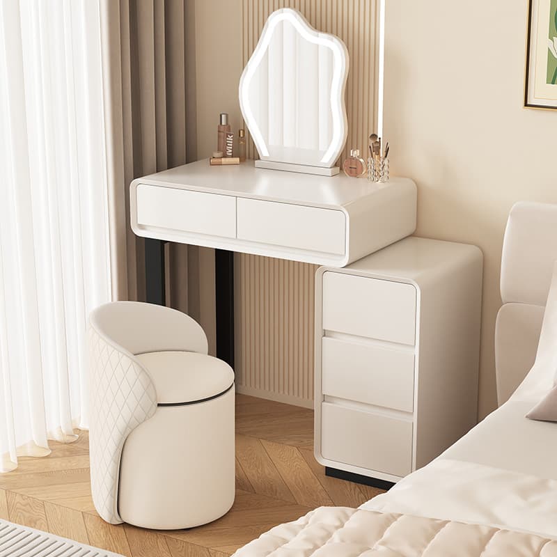 Small Solid Wood Dressing Table 2025 New Accessible Luxury Dressing Table Bedroom Simple Modern Small Apartment Cream Style French Style