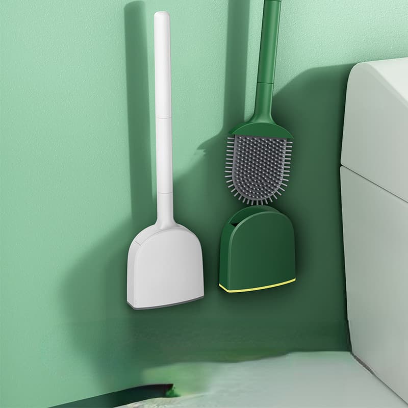Super Easy-To-Use Toilet Brush, New Soft Gel Wall-Mounted Long-Handled Silicone Toilet Bathroom Plastic Cleaning Tool