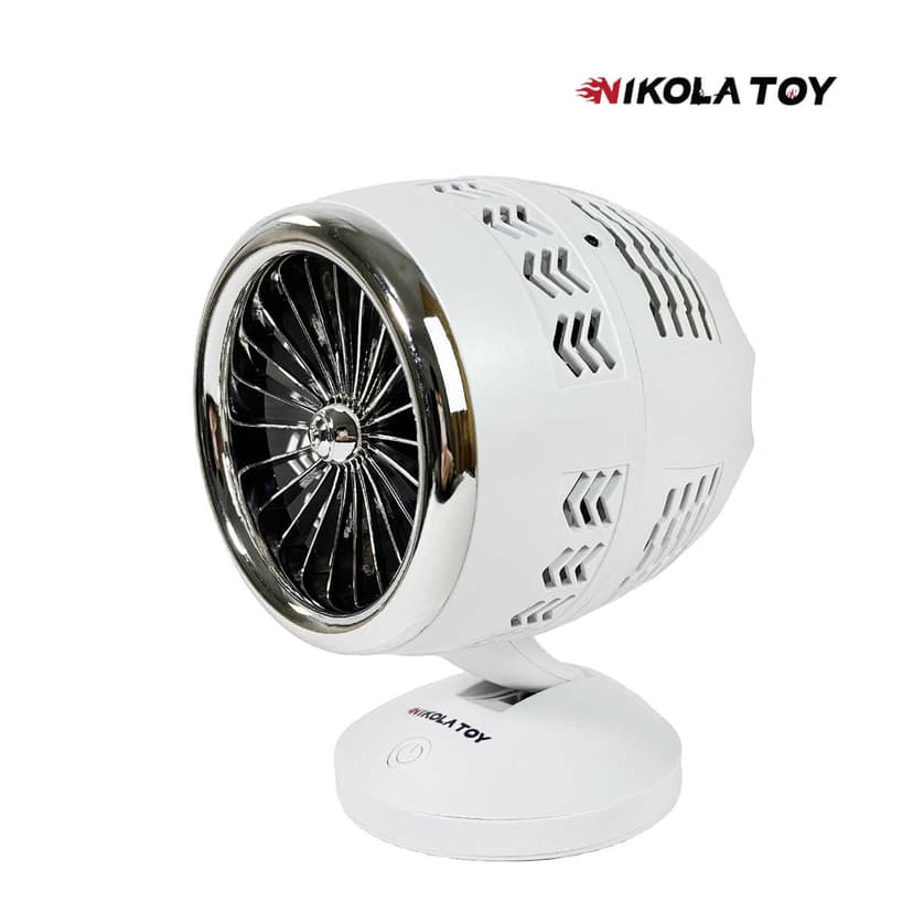 Nikolatoy Turbofan Engine-Shaped Creative Desktop USB Fan with Dual Blades and 2-Level Speed Adjustment