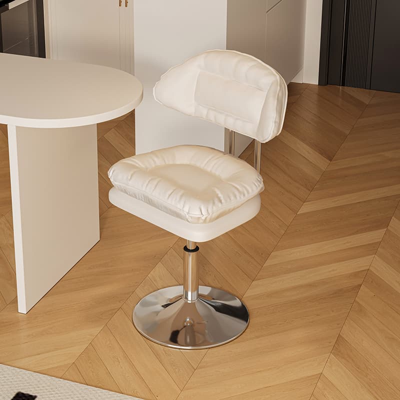 Bar Stool with Adjustable Height, Home Use High Stool, Light Luxury Cashier Desk Reception Chair with Backrest, Swivel Iron Art Bar Chair