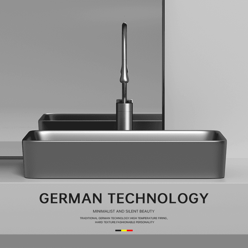 Ceramic Countertop Washbasin Bathroom Washbasin Balcony Art Basin Metallic Retro Washbasin