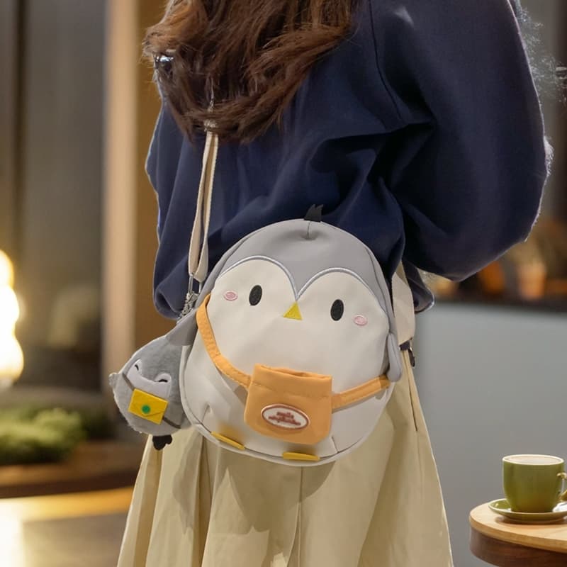 Cute Cartoon Canvas Bag for Women 2025 New Style Single Shoulder Crossbody Bag with Contrasting Colors, Fashionable and Versatile Small Bag