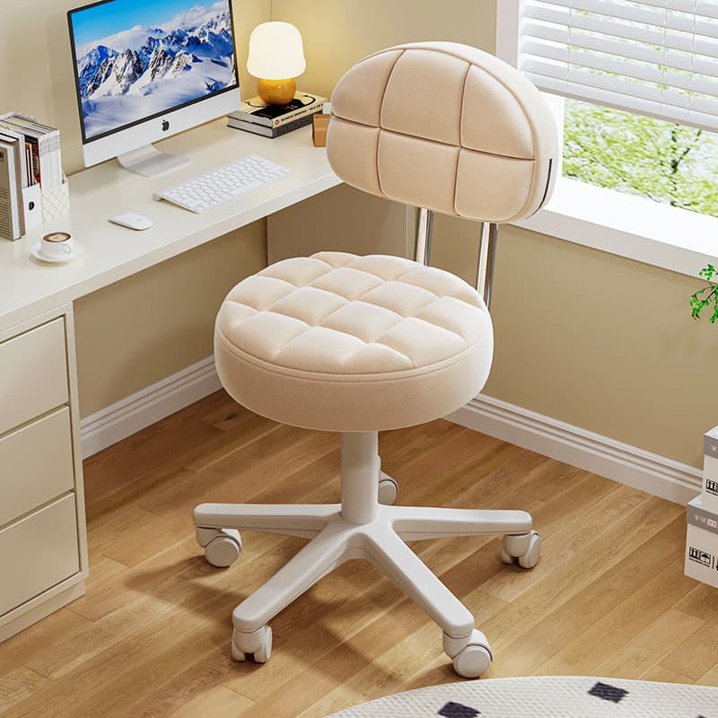 Computer Chair for Home Use, Girls' Bedroom Vanity Chair with Backrest, Dormitory Student Adjustable Desk Swivel Chair, Office Seat