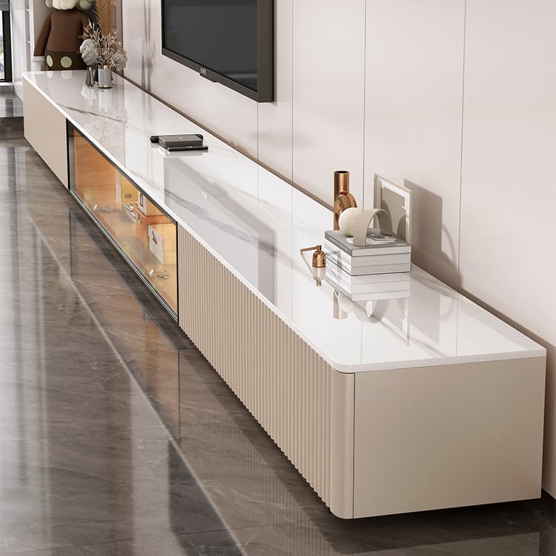 Rock Board TV Cabinet Floor Living Room For Home Small Apartment Modern Minimalist Fancy Accessible Luxury Coffee Table TV Cabinet Combination