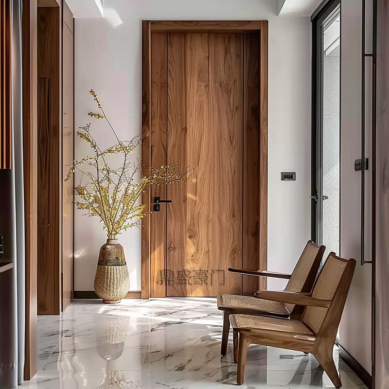 Solid Teak Wood Door, Wabi-Sabi Style Villa, Rural Self-Built House Bedroom Door, Antique Wooden Door, Entrance Door, Entry Door