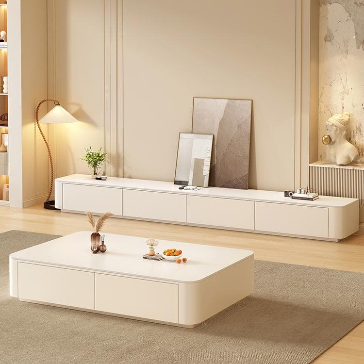 TV Cabinet Floor-Standing Living Room For Home Small Apartment 2025 New arrival Modern Minimalist Cream Style Coffee Table TV Cabinet Combination