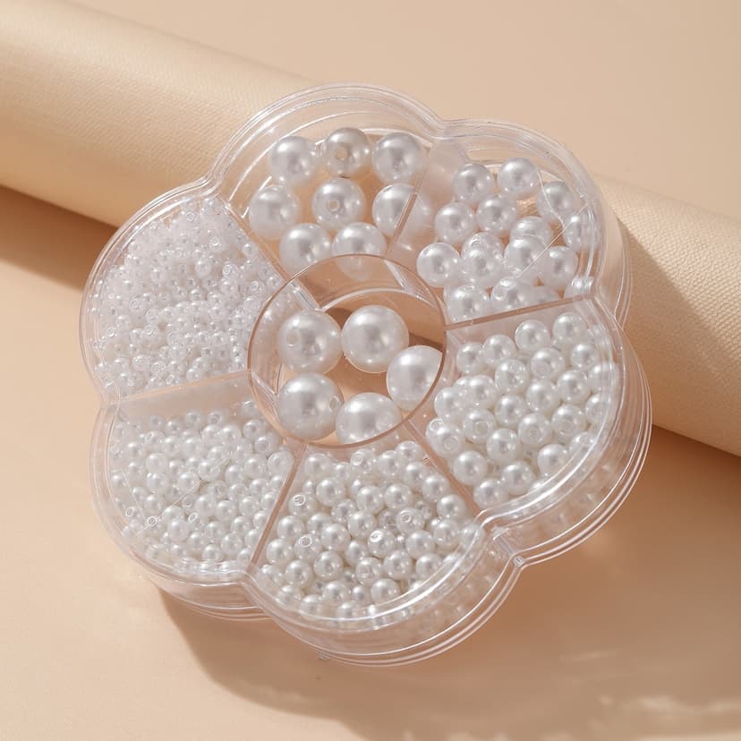 Pearl Jewelry DIY Round Perforated Imitation Pearl White Beads Pearl Jewelry DIY Accessories