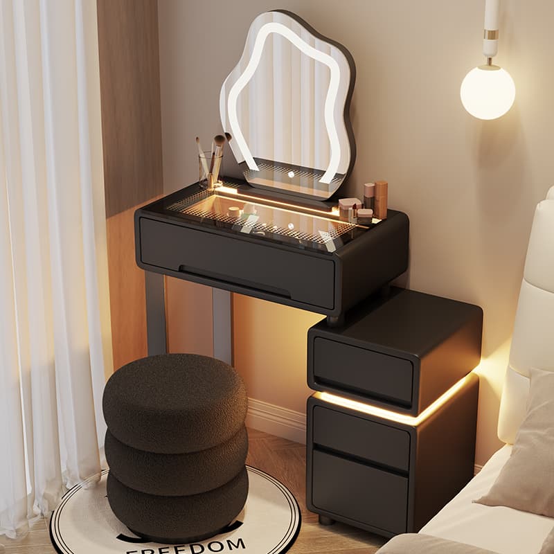 Small Apartment Dressing Table Bedroom 60cm Modern Simple 2024 New Cream Style Master Bedroom Dresser Integrated Vanity Table