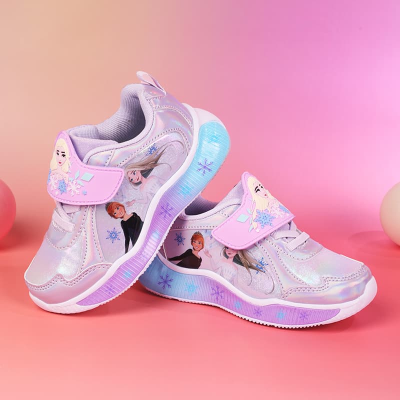Children Girls Frozen Shoes New Flash Sneakers Elsa Casual Shoes