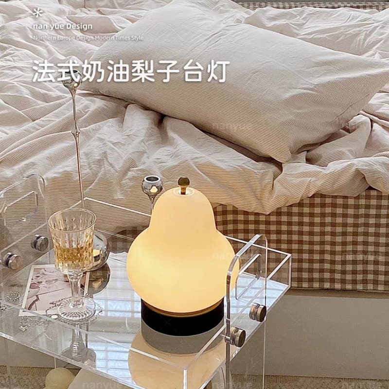 Middle Ancient French Cream Pear Table Lamp Bedroom Bedside Study Living Room Charging Touch Portable Atmosphere Night Light