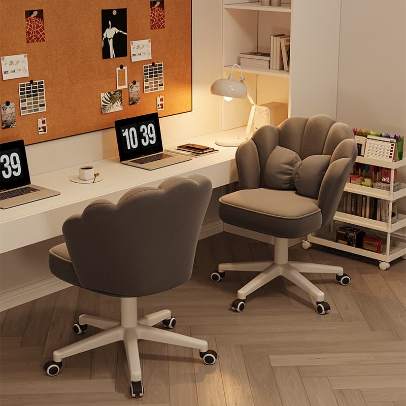 Chair for Home Use, Comfortable Computer Chair with Backrest, Suitable for Long Sitting, Makeup Chair for Girls' Bedroom, Study Desk, Office Swivel Chair