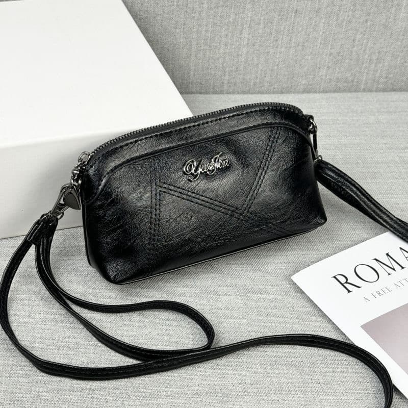 Women's Bag 2024 New Fashion Versatile Crossbody Clutch Bag for Middle-Aged Mothers, Elderly Mobile Phone Coin Purse Soft Leather Shopping Bag
