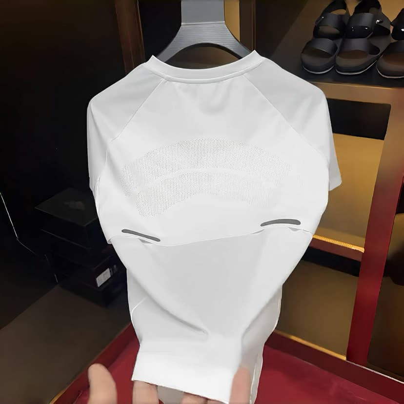 Short-Sleeved Men's 2025 Autumn New Fashion Breathable Quick-Drying Men's Slim-Fit Versatile Korean Style Light Luxury Trendy Half-Sleeve