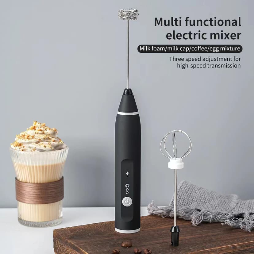 [Cross-Border Export] New Coffee Milk Frother, Egg Beater, Rechargeable Electric Whisk, Hot and Cold Milk Frother