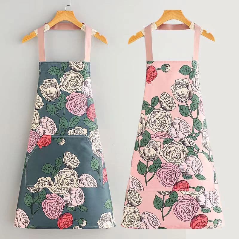 Waterproof and Oil-Proof Pullover Apron Halter Kitchen Young Thickeneded High-End Internet Celebrity Stain-Resistant Supermarket Apron Skirt Cleaning