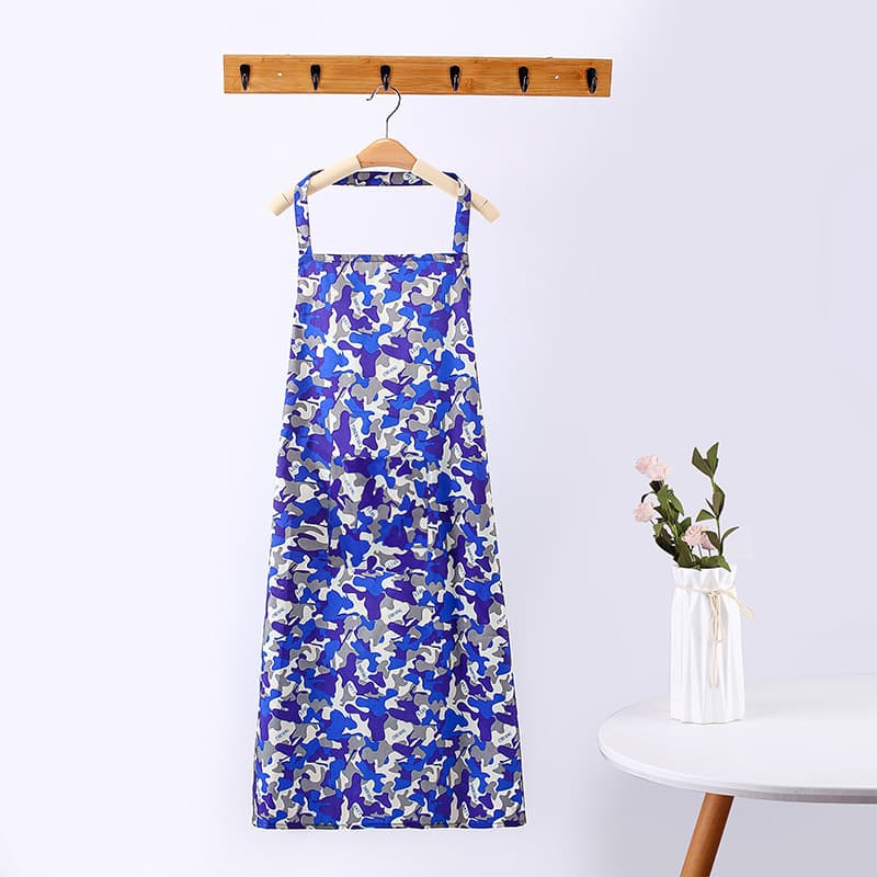 Extended Camouflage Waterproof Apron for Summer Kitchen, Oil-Proof, Halter Neck Workwear for Men and Women, Extended Apron Smock for Men