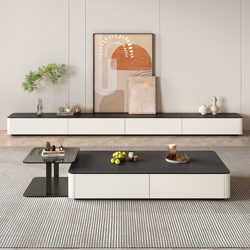 TV Cabinet Floor Living Room For Home Small Apartment 2025 New arrival Modern Minimalist Rock Plate Coffee Table Combination Fancy