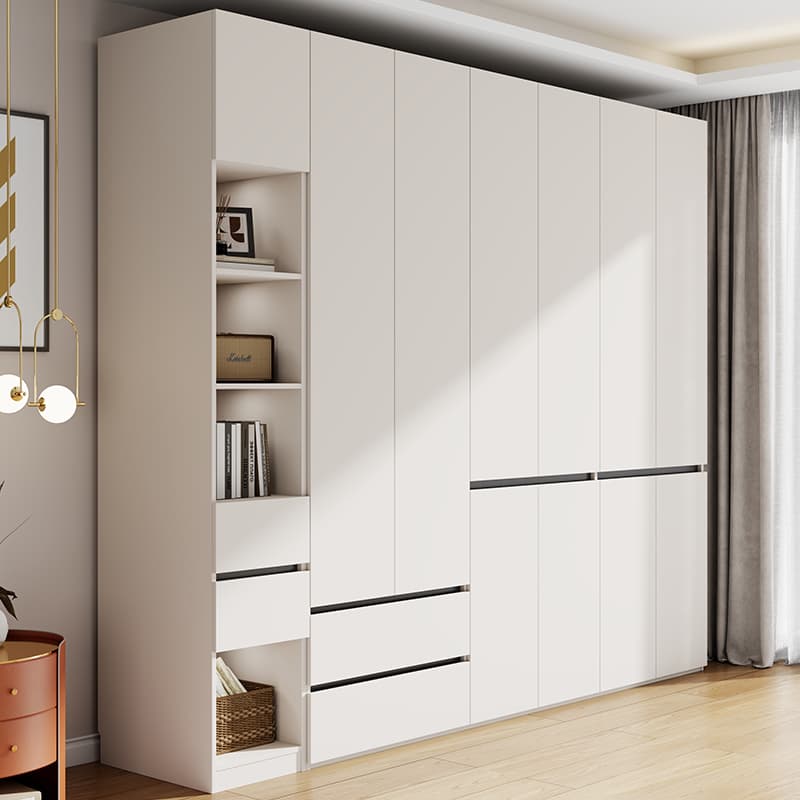 One-Door Top-Tier Modular Handle-Free Wardrobe for Bedroom, Home Use, Enf-Grade European Pine Board Storage Closet