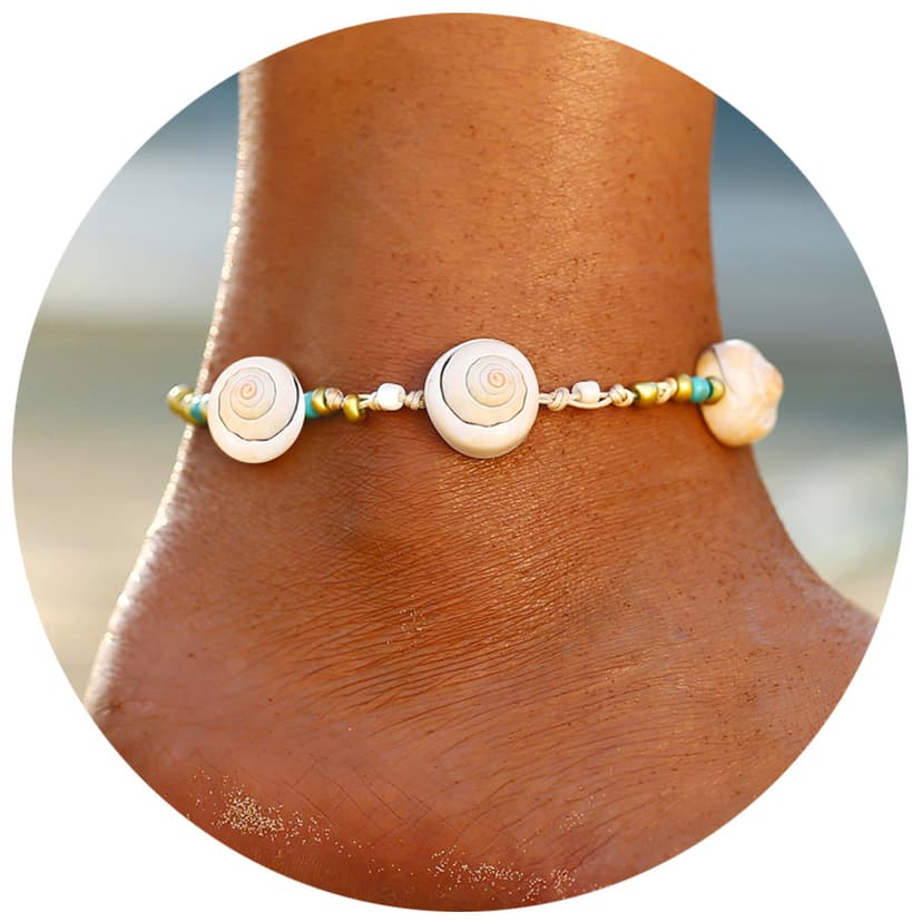 Shell Foot Chains for Women Cross-Border New Simple Retro Snail Shell Anklet Jewelry