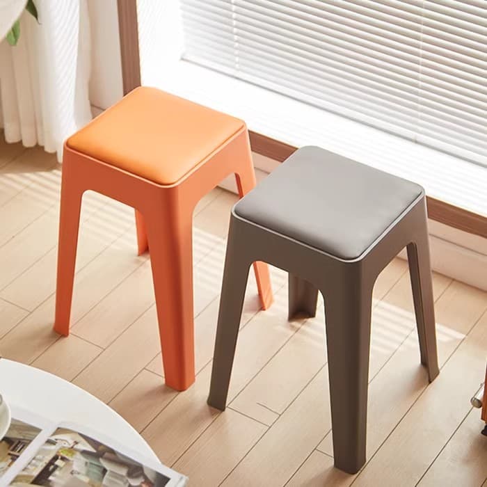Thickened Plastic Stools for Home Use, Dining Table High Stools, Modern Simple Stackable Chairs, Spare Plastic Stools for Living Room