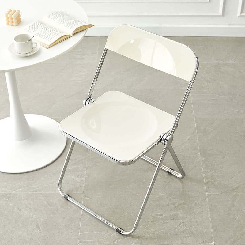 Acrylic Transparent Folding Chair for Home Use, Clothing Store, Photo Shoot, Makeup Chair, Trendy ins Style Stool with Backrest, Dining Chair