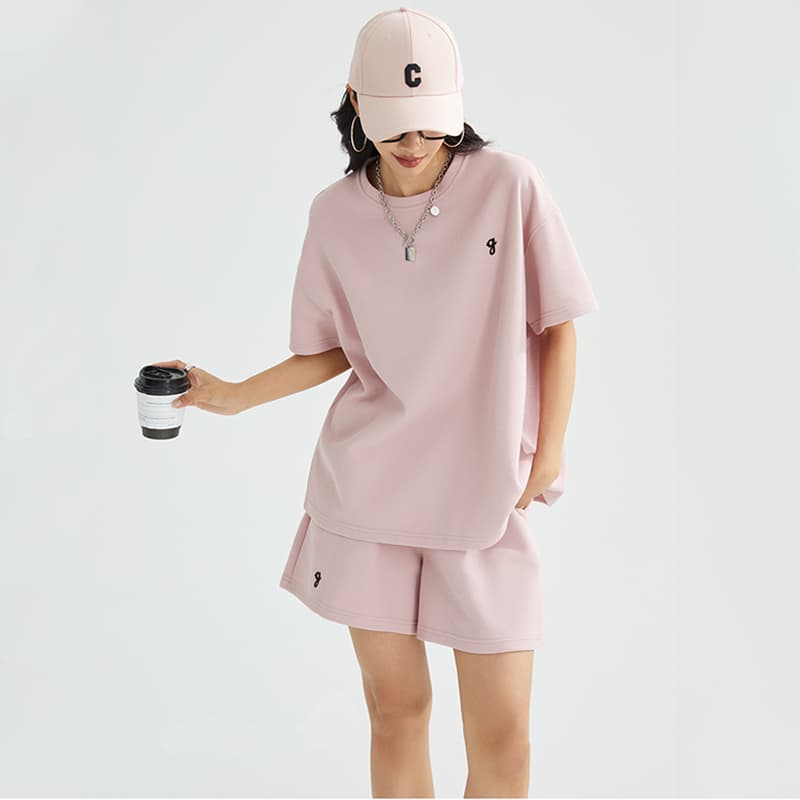 Fashionable and Youthful Casual Sports Suit for Women, Summer Korean Style Student Loose Short-Sleeved Shorts Running Two-Piece Set
