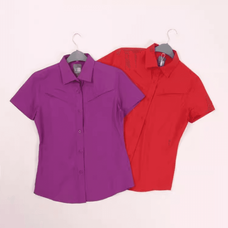 So Affordable! Women's Professional Outdoor Sports Casual Breathable Slightly Stretchy Lapel Summer Shirt Short-Sleeved T-Shirt for Women