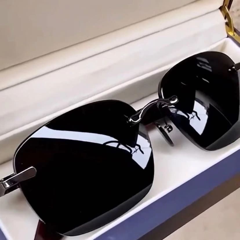 High-End Sunglasses Imitation Stone Crystal Rimless High-End Sunglasses Genuine Mirror Crystal Men's Cool Sunglasses