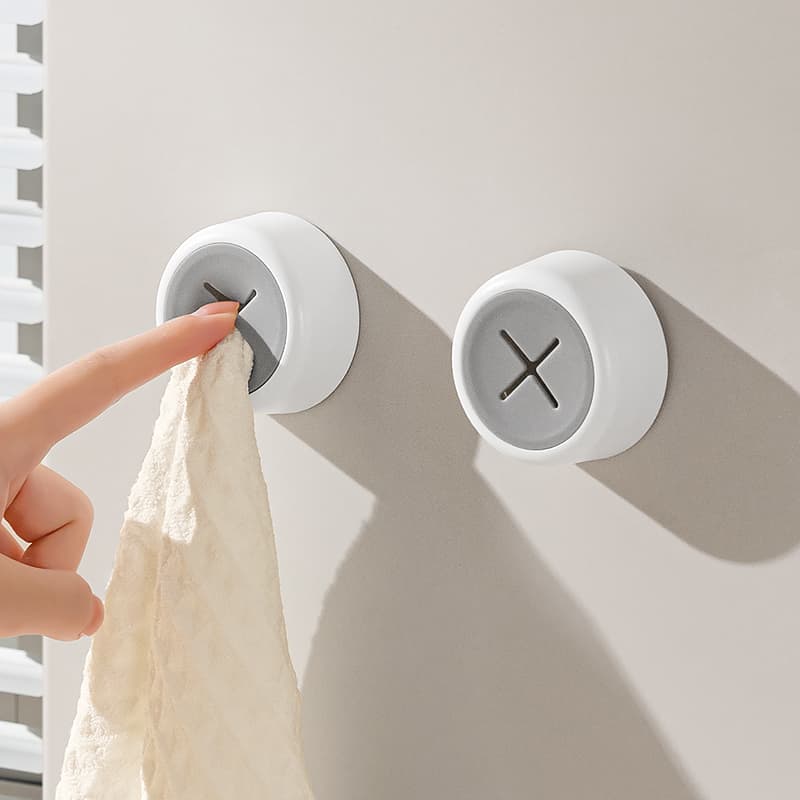 Kitchen Rag Hook, No-Drill Dishcloth Storage Holder, Wall-Mounted Bathroom Towel Adhesive Hook Rack