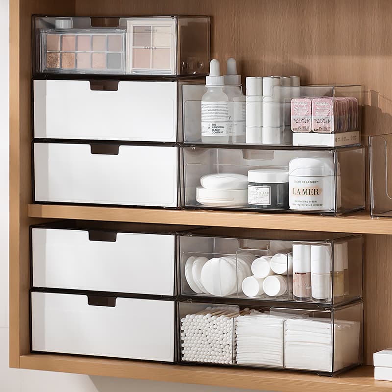 Mirror Cabinet Storage Box for Cosmetics, Lipstick, Facial Mask, Storage Rack, Washbasin Organizer Box, Transparent Compartment Desktop Storage Rack