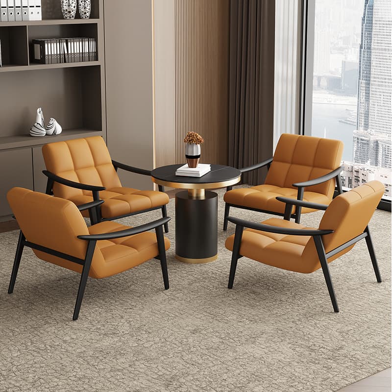 Italian-Style Single Sofa, Hotel Lobby Finn Leisure Sofa, Front Desk Consultation and Reception Table and Chairs, Exhibition Hall Negotiation Sofa