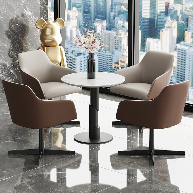 Italian Single Person Casual Sofa Chair Clear Bar Reception Liftable Swivel Chair Chess and Card Room Table and Chair Office Negotiation Chair