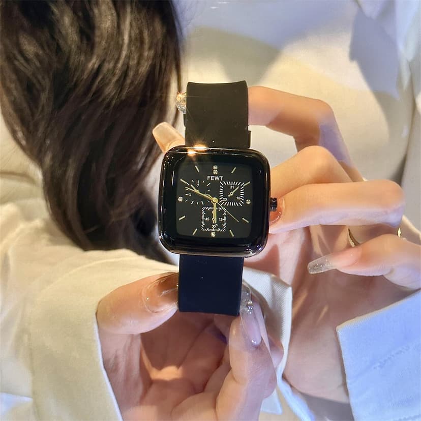 Internet Celebrity Square Watch for Women ins High-Looking Simple Casual Brand Watch 2024 Couple Watch