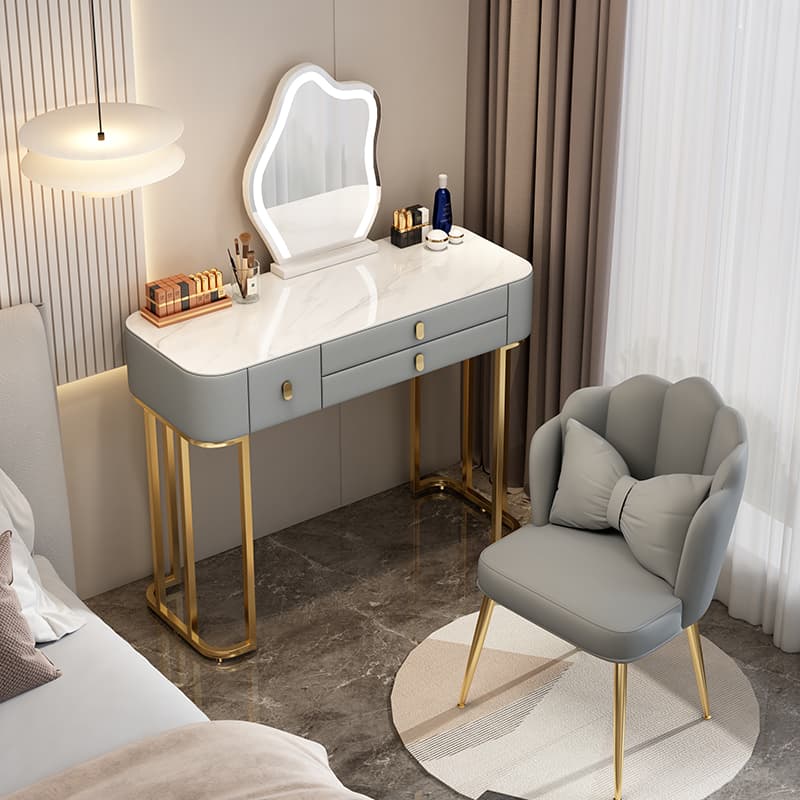 Solid Wood Dressing Table for Bedroom, Simple and Modern 2025 New Model, Light Luxury Makeup Table, Small Master Bedroom Bay Window, Cream Style