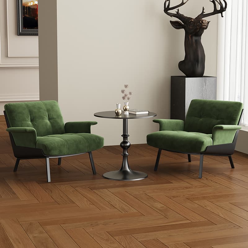 French Retro Single Sofa Chair Hotel B&B Guest Room Armrest Leisure Chair Cafe Negotiation Reception Table and Chair Set