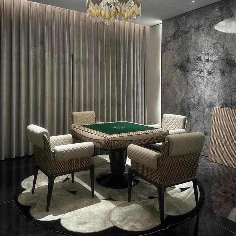 Bentley Solid Wood Mahjong Table, Italian-Style Light Luxury Mansion Villa, Fully Automatic, No Need to Move Tiles, Four-Player Direct Tile Placement