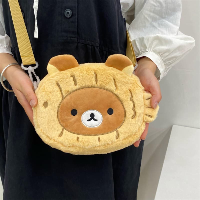 Jiji Upward New Style Taiyaki Bear Crossbody Bag Casual Cute Versatile Plush Girly Crossbody Phone Bag