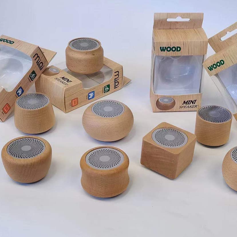 Retro Wooden Bluetooth Speaker Portable Creative Gift Solid Wood Mini Wireless Subwoofer Solid Wood Small Speaker Logo