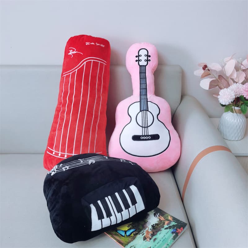 Guzheng Guitar Electronic Keyboard Stuffed Toy Pillow Sofa Bedside Ornament Shopping Mall Office Pillow Cushion Soothing