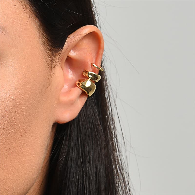 Ear Clip 3-Piece Set for Women Cross-Border Simple C-Shaped Alloy Ear Clip 3-Piece Set