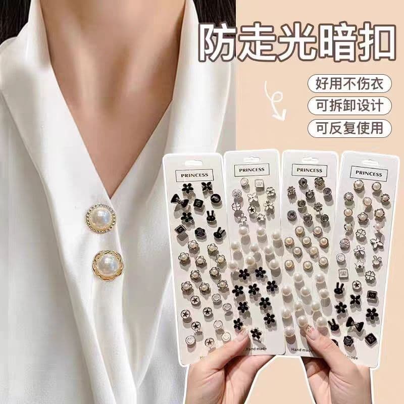 Neckline Anti-Exposure Button, Invisible Brooch for Women, Fixed Clothing Decoration, Korean Style Corsage Accessory, Small Pin Buckle