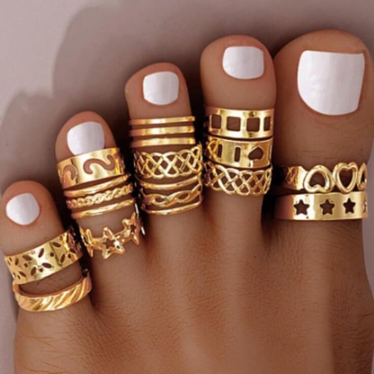 13-Piece Set of Foot Rings Cross-Border European and American New Style Beach Style Women's Foot Jewelry Foot Rings 13-Piece Set