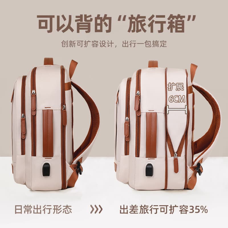 Business Travel Backpack, Women's Lightweight Computer Backpack, Short-Distance Travel Business Trip Luggage Bag, Large-Capacity School Bag for Men