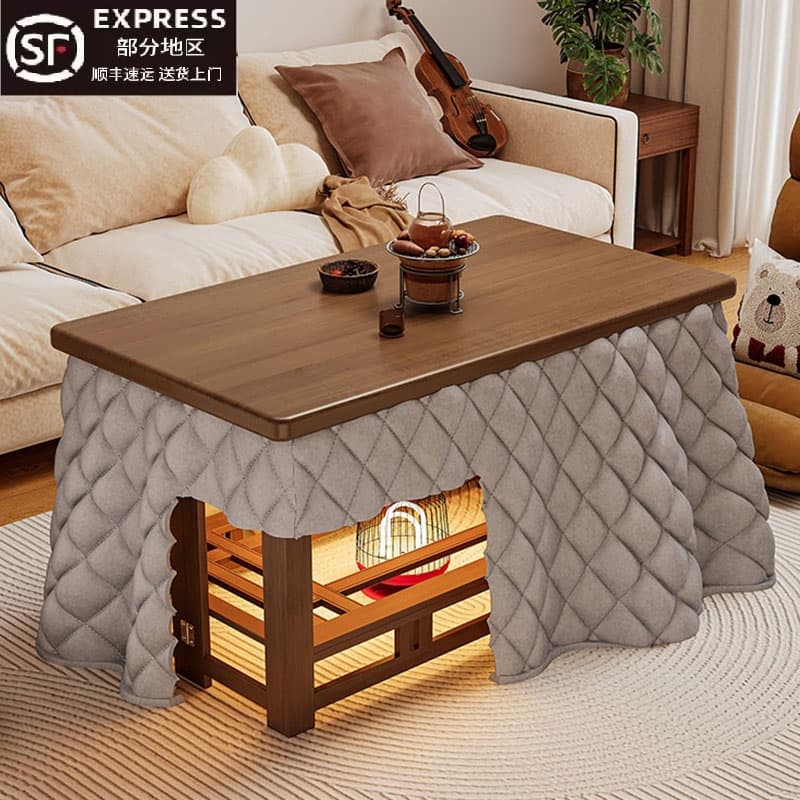 Fire Table Household Solid Wood Stove Table Integrated Heating Square Foldableing Table Winter Living Room Fire Rack