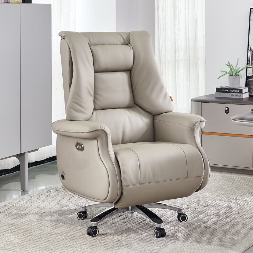 Intelligent Massage Electric Leather Boss Chair Ceo Office Reclining Nap Comfortable Sedentary Computer Chair Home